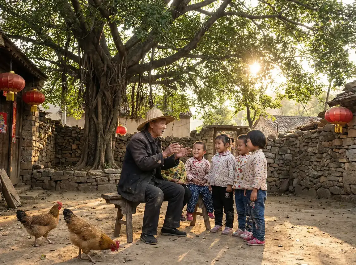 老人在大榕树下给孩子们讲故事 - 元龙第二季在线观看全集免费播放 乡村记忆
